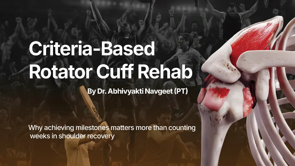 Criteria-based rotator cuff rehabilitation showing shoulder biomechanics, tendon loading, and clinical progression